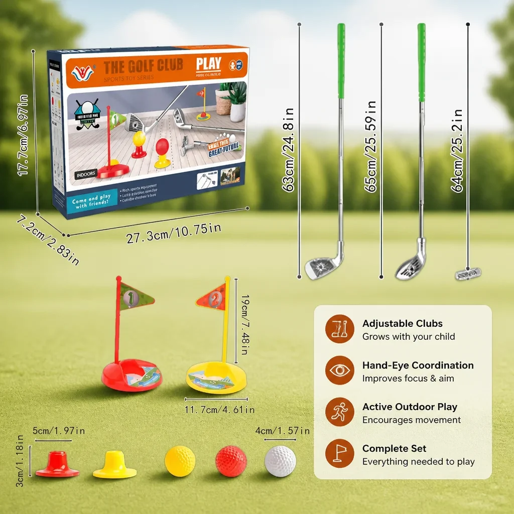 Kids Golf Set with Adjustable Clubs – Perfect for Backyard Play