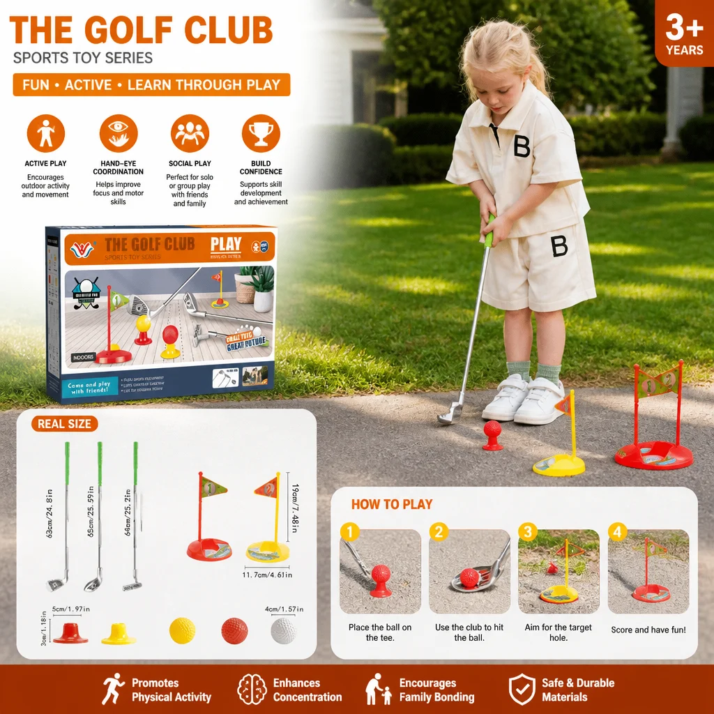Kids Golf Set with Adjustable Clubs – Perfect for Backyard Play