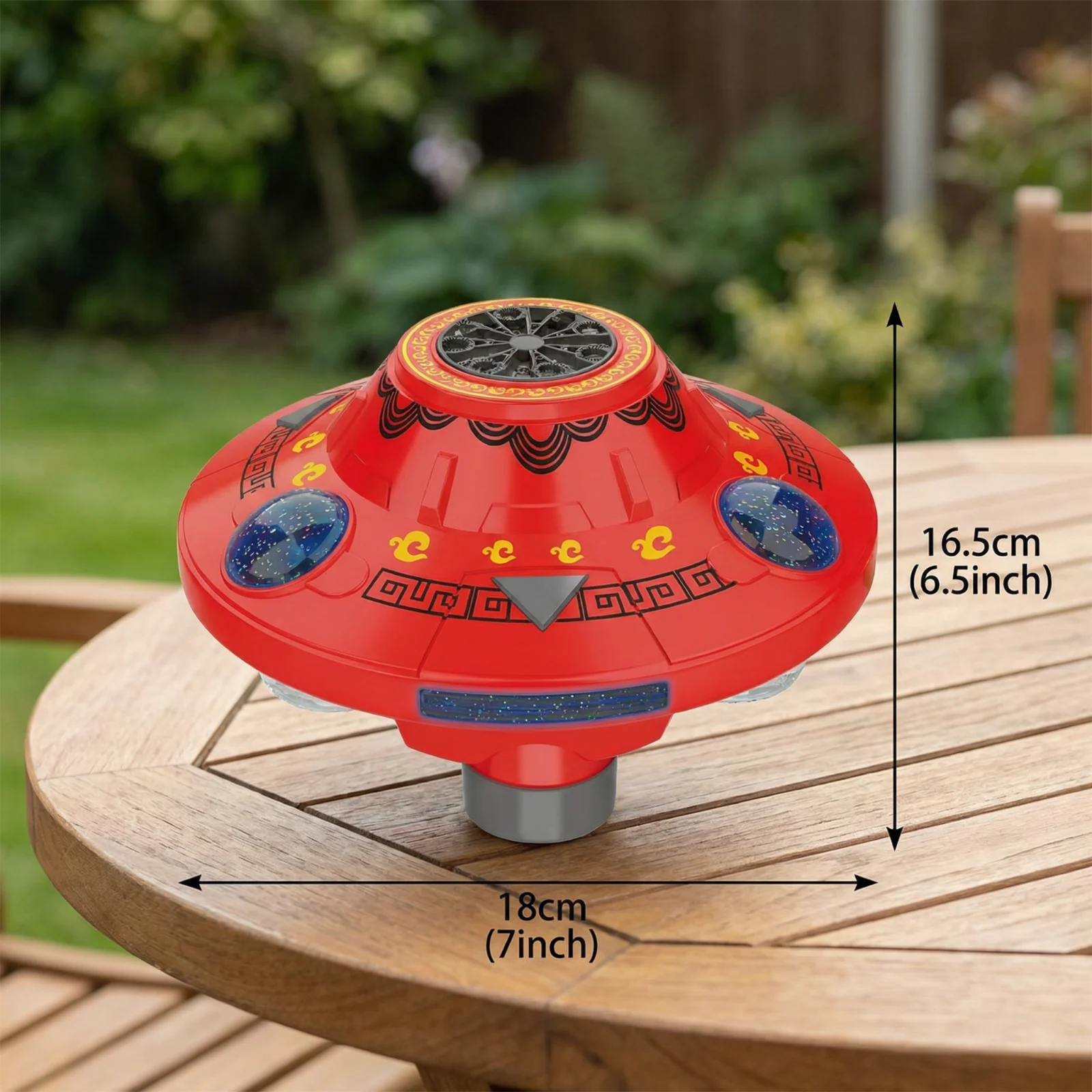 Light-Up UFO Bubble Machine for Kids โ Rechargeable Spinning Bubble Blaster with LED Effects