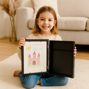 Children's Art Display Frame ⎜ Flip-Open Picture Frame with Storage for Drawings and Creative Projects