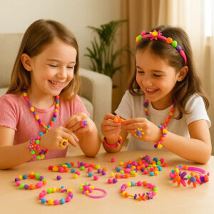 Children's Pop Beads Set ⎜ Colorful DIY Jewelry Kit for Creative Play and Fine Motor Skill Development