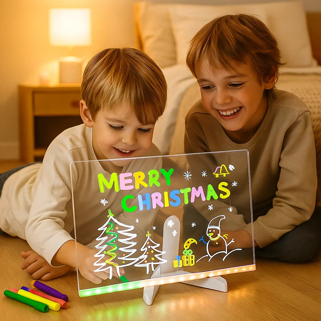 LED Writing Drawing Board for Kids โ Reusable Light-Up Surface for Creative Notes, Art and Learning