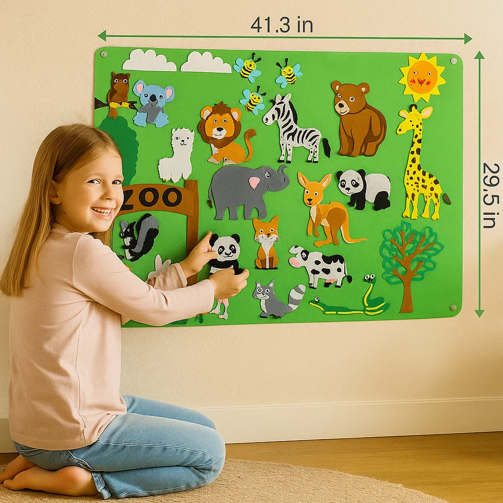 Felt Story Board for Kids โ Educational DIY Set for Learning Animals, Imagination and Storytelling Fun