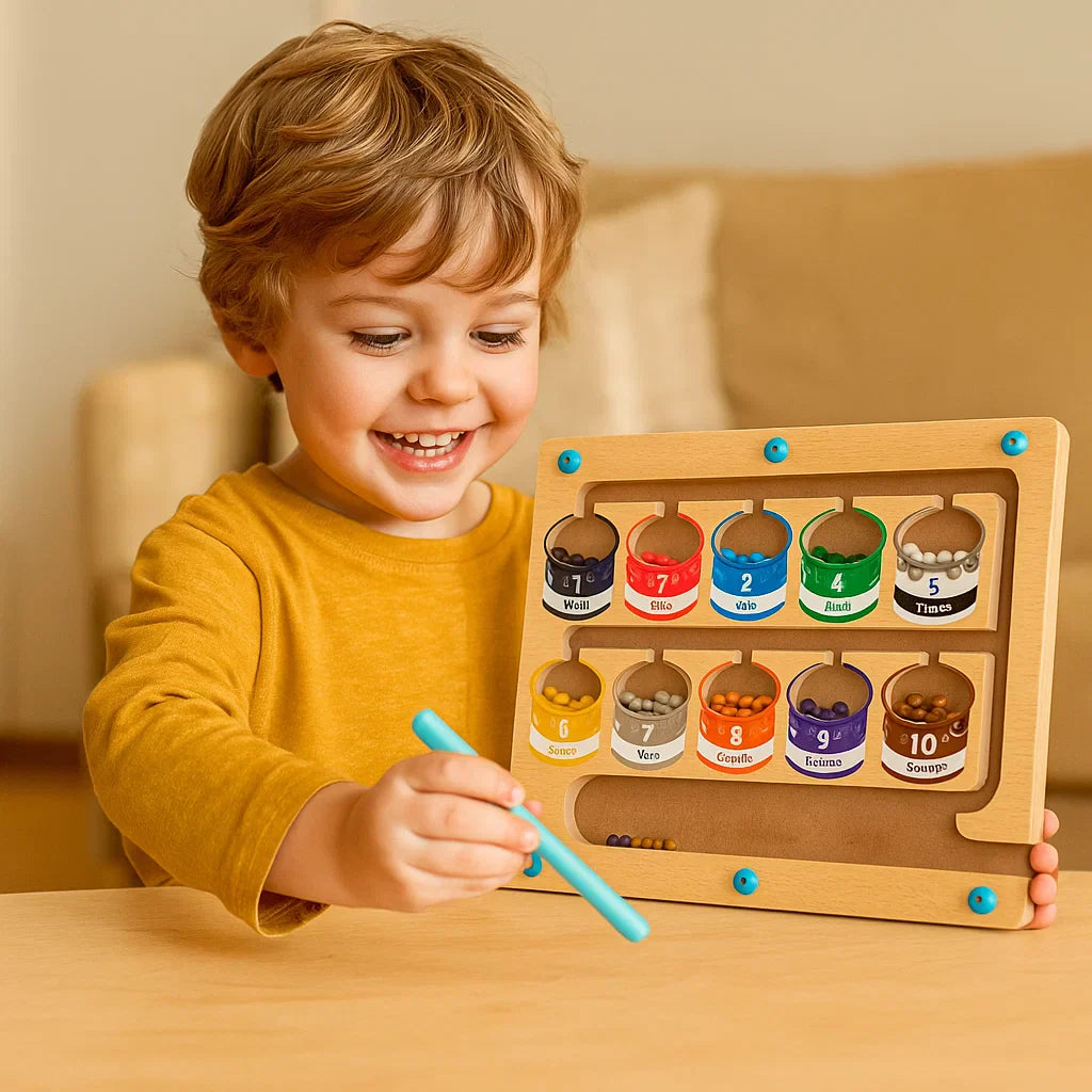 Wooden Magnetic Counting Board β Color Sorting Game with Pen for Early Learning and Fine Motor Skills