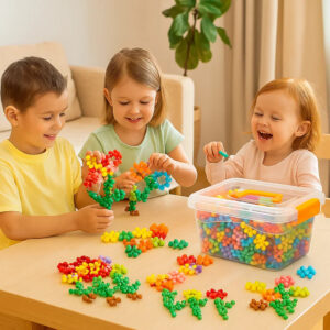 Snowflake Building Blocks for Children ⎜ Creative 3D Puzzle Toy for Educational Fun and Fine Motor Skills