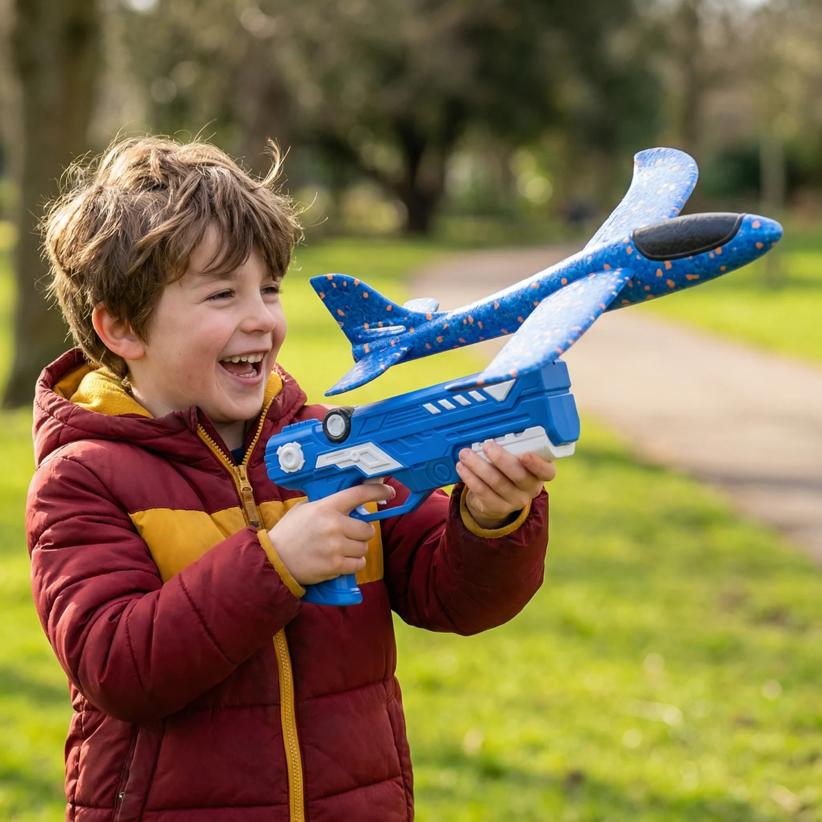 Foam Airplane Launcher for Kids – Interactive Flying Toy with Launch Gun