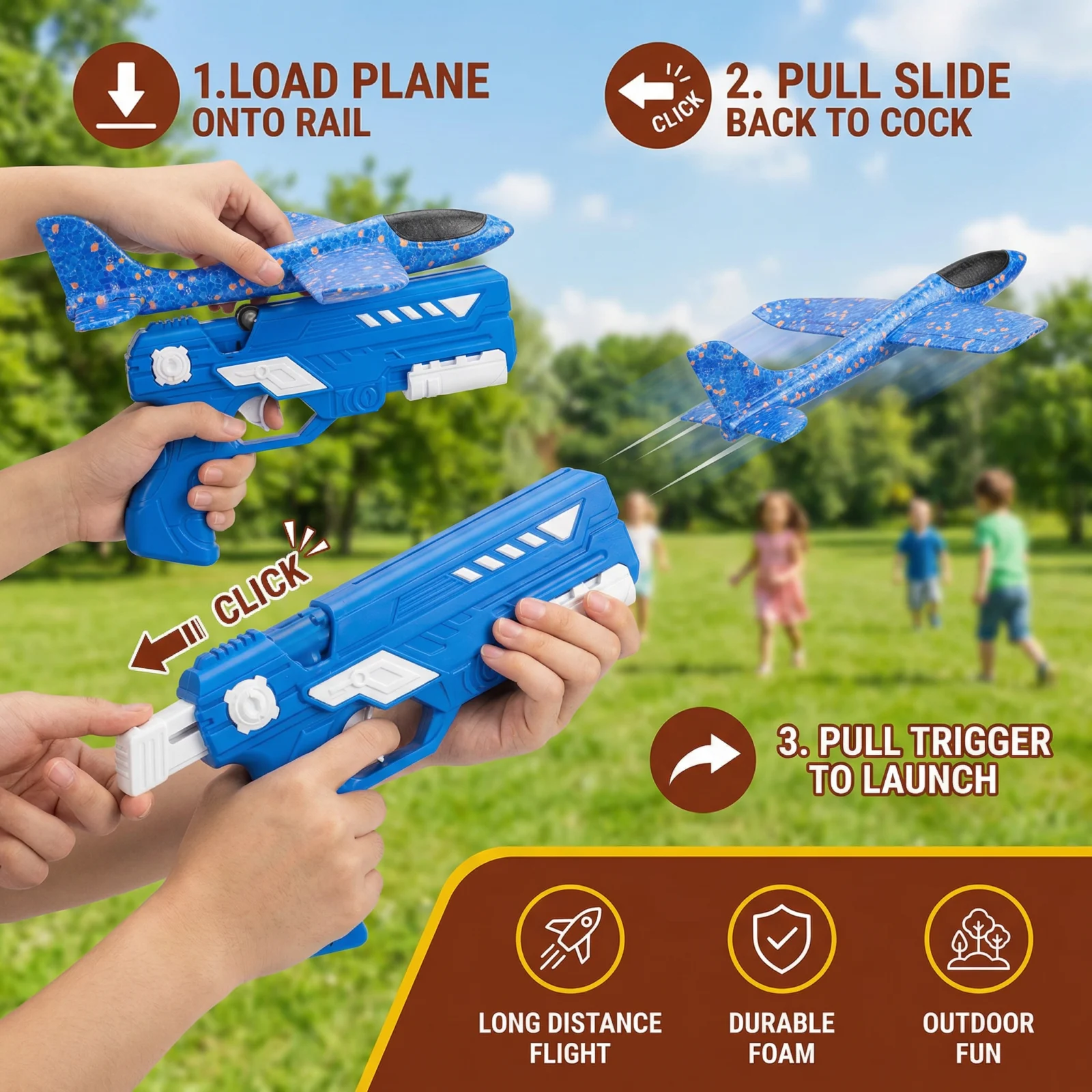 Foam Airplane Launcher for Kids – Interactive Flying Toy with Launch Gun