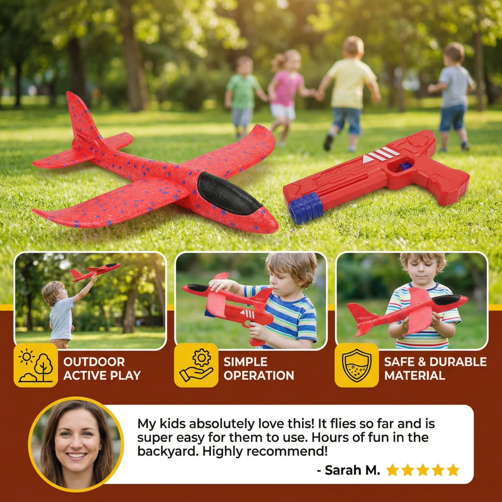 Foam Airplane Launcher for Kids – Interactive Flying Toy with Launch Gun