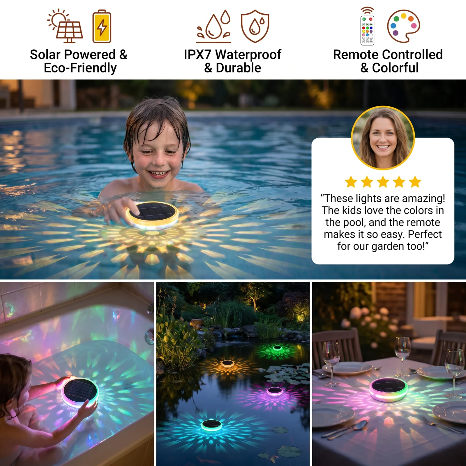 Floating Solar LED Light with Remote Control