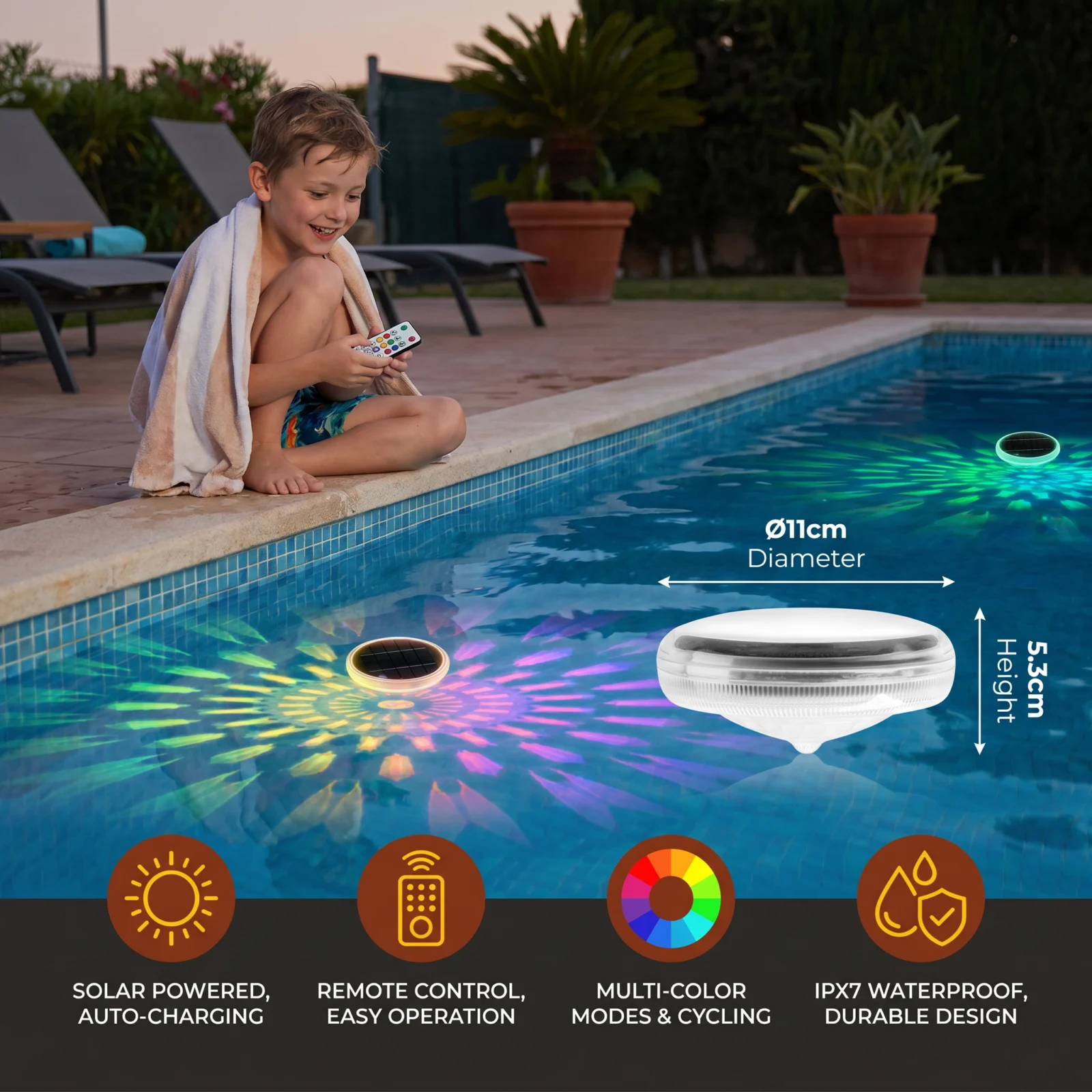 Floating Solar LED Light with Remote Control