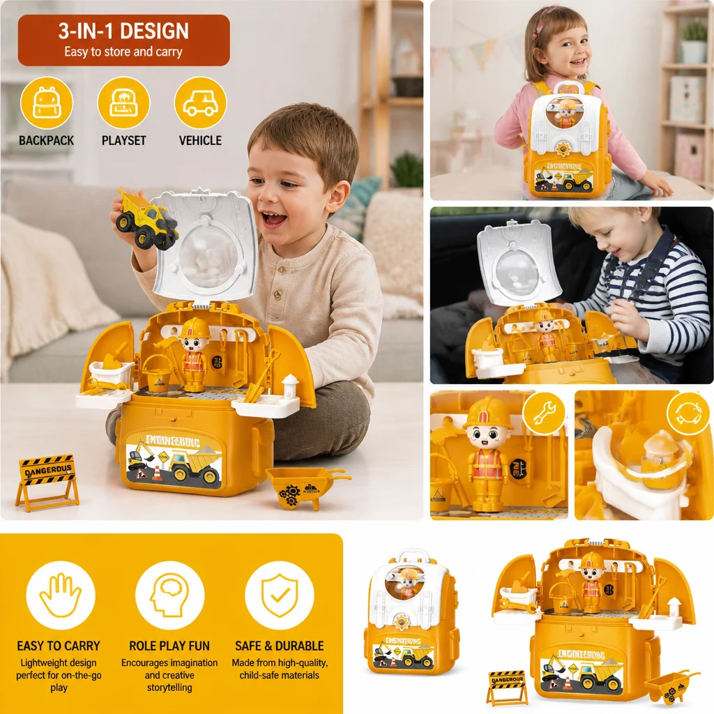 3-in-1 Backpack Playset for on the Go