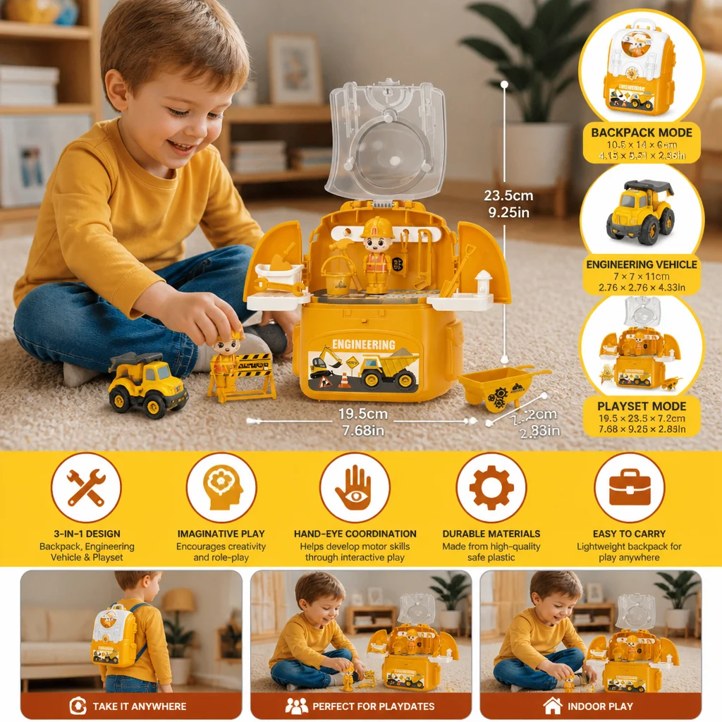 3-in-1 Backpack Playset for on the Go