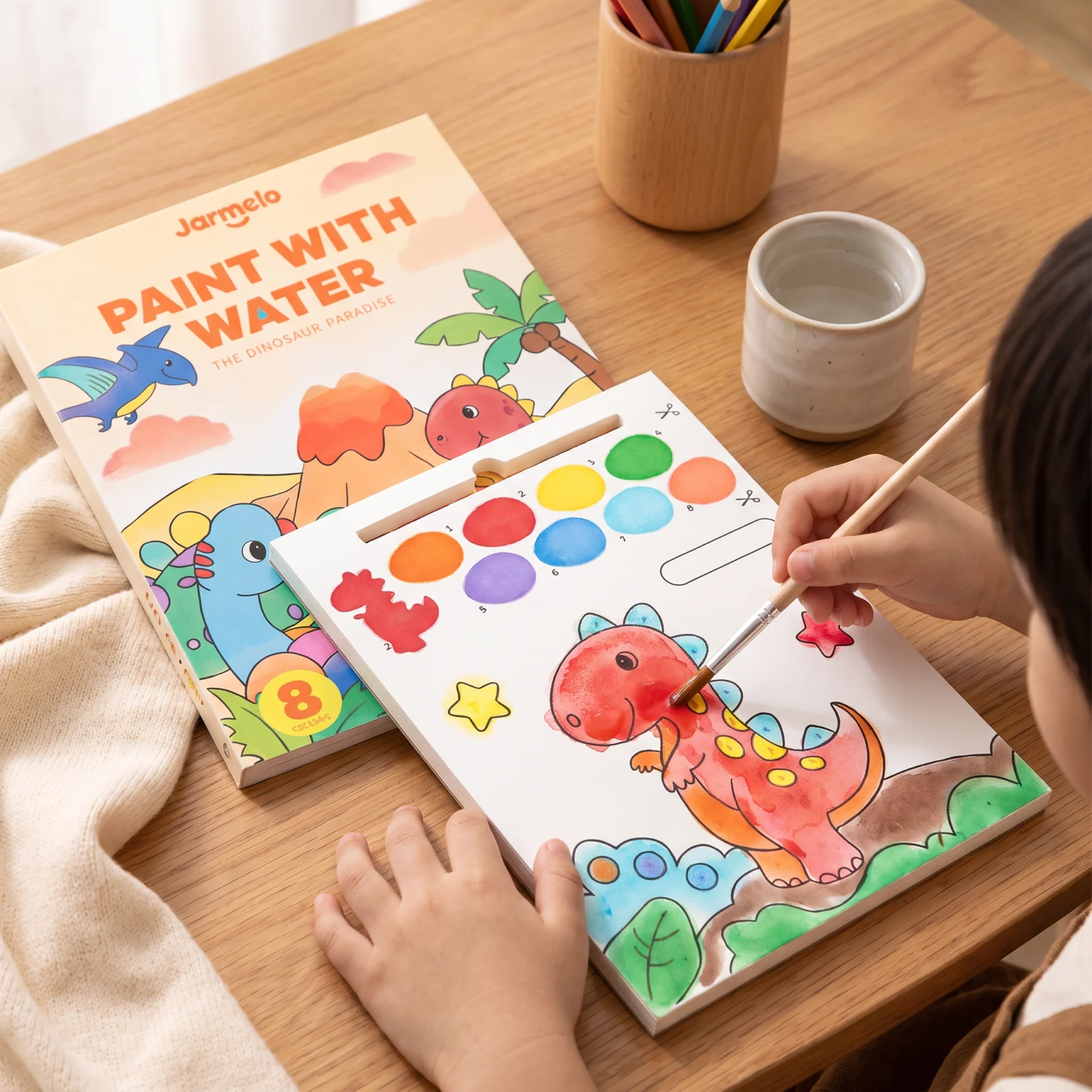Watercolor Painting Book with Brush โ Mess-Free Paint with Water Fun