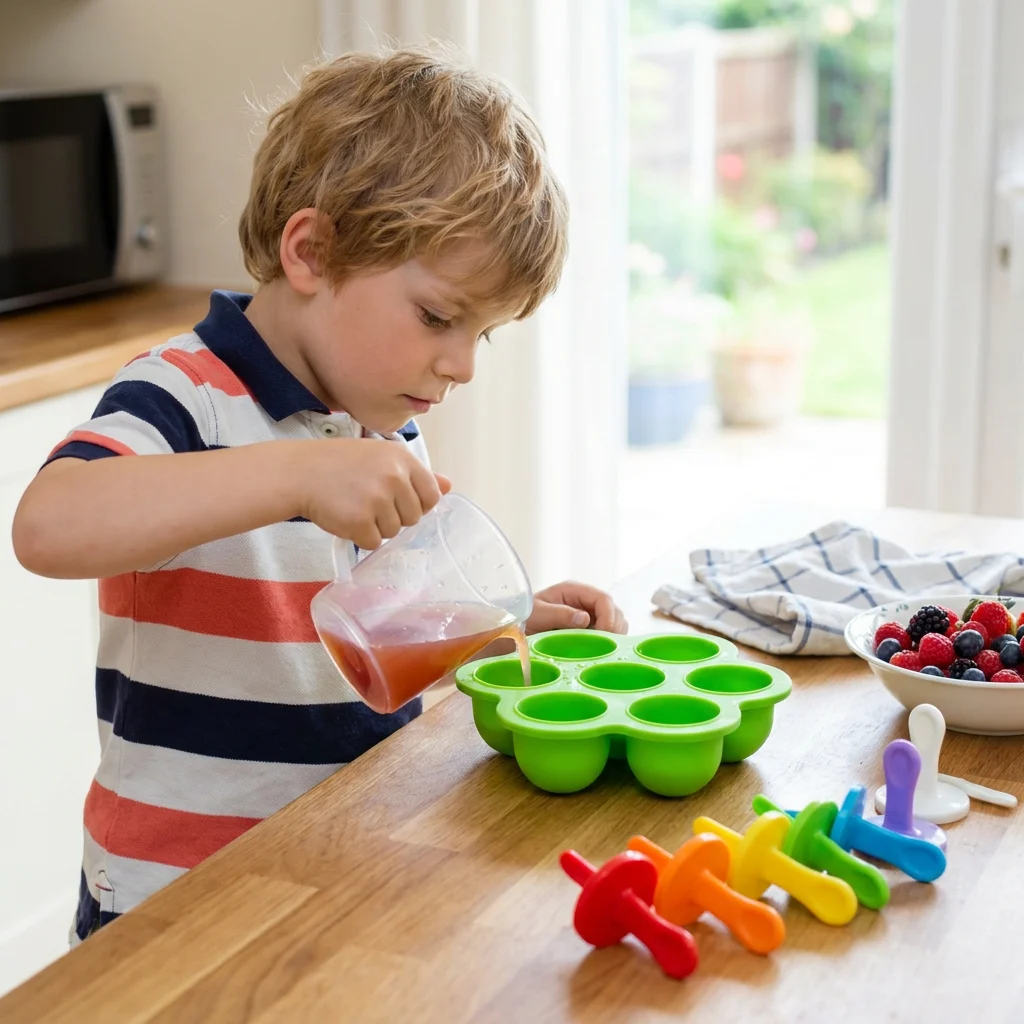7-Piece Silicone Popsicle Mold โ Reusable Ice Pop Maker for Kids