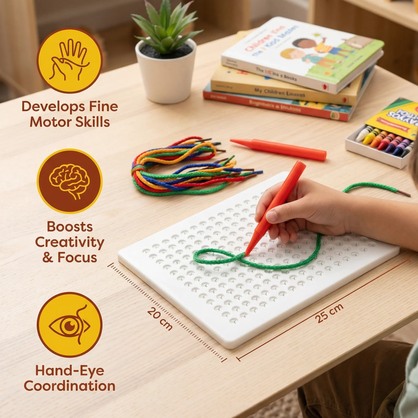 Lacing Board Toy with Lace โ Creative Threading Game for Kids' Motor Skill Development