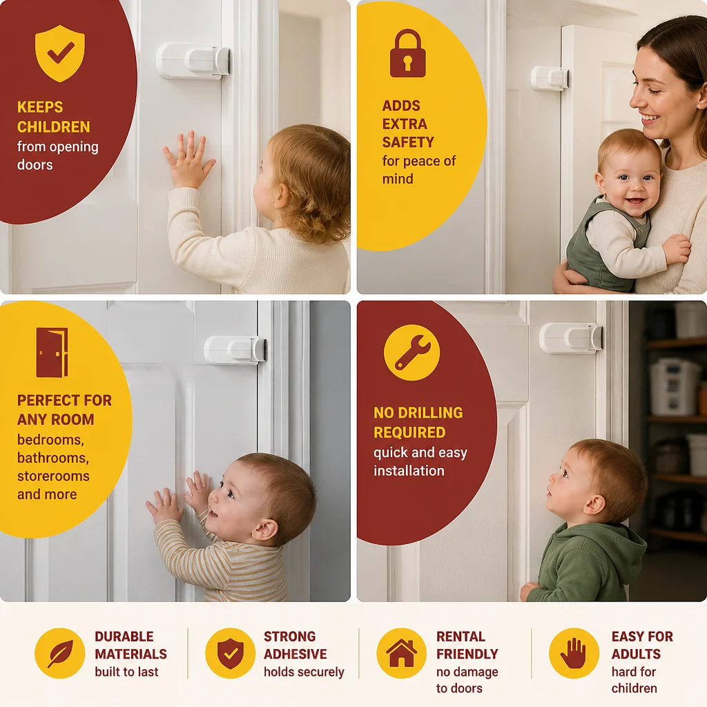 No-Drill Child Safety Door Lock
