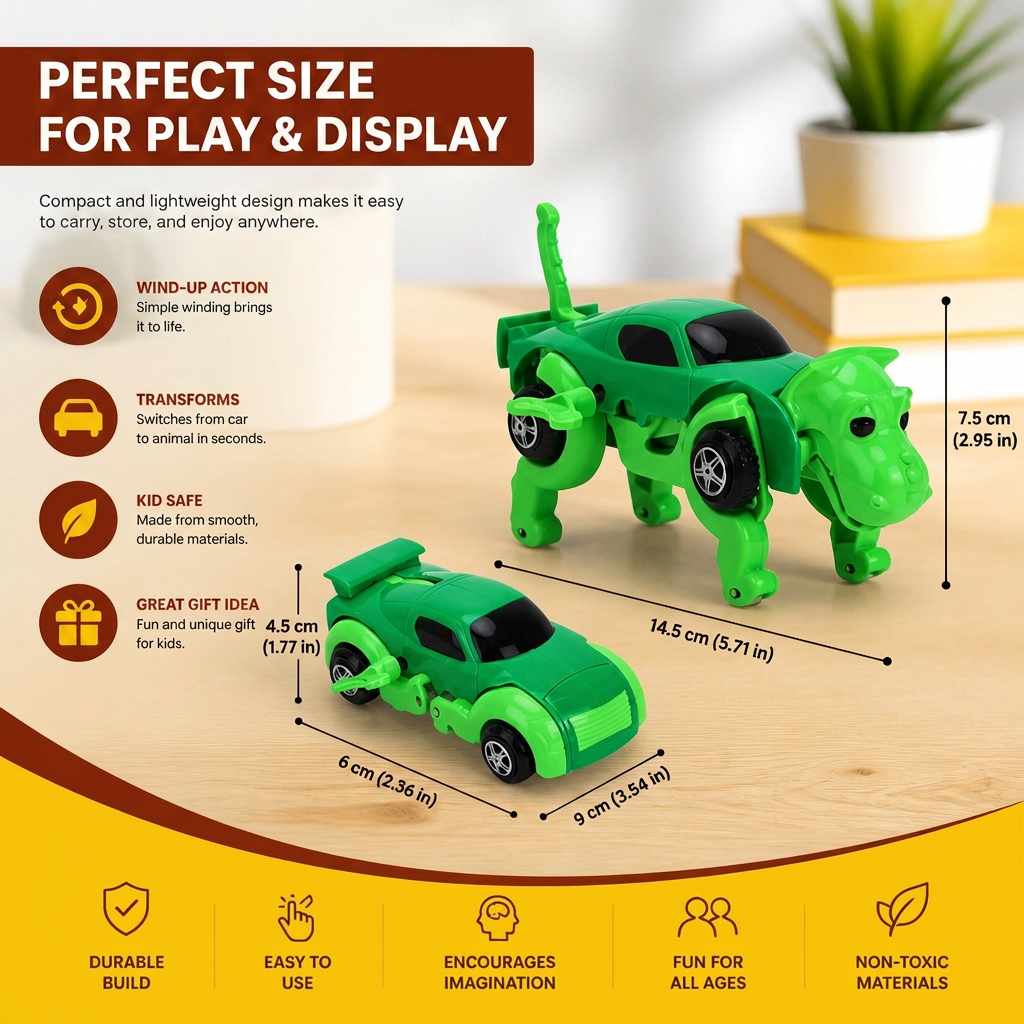 Wind-Up Transforming Animal Car Toy - Image 5