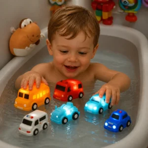 Light-Up Bath Toy Car Set – Water-Activated Baby Bath Toys