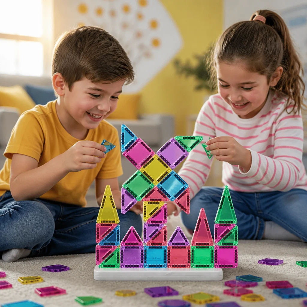 Compact Magnetic Tiles โ 40-Piece Montessori Travel Set