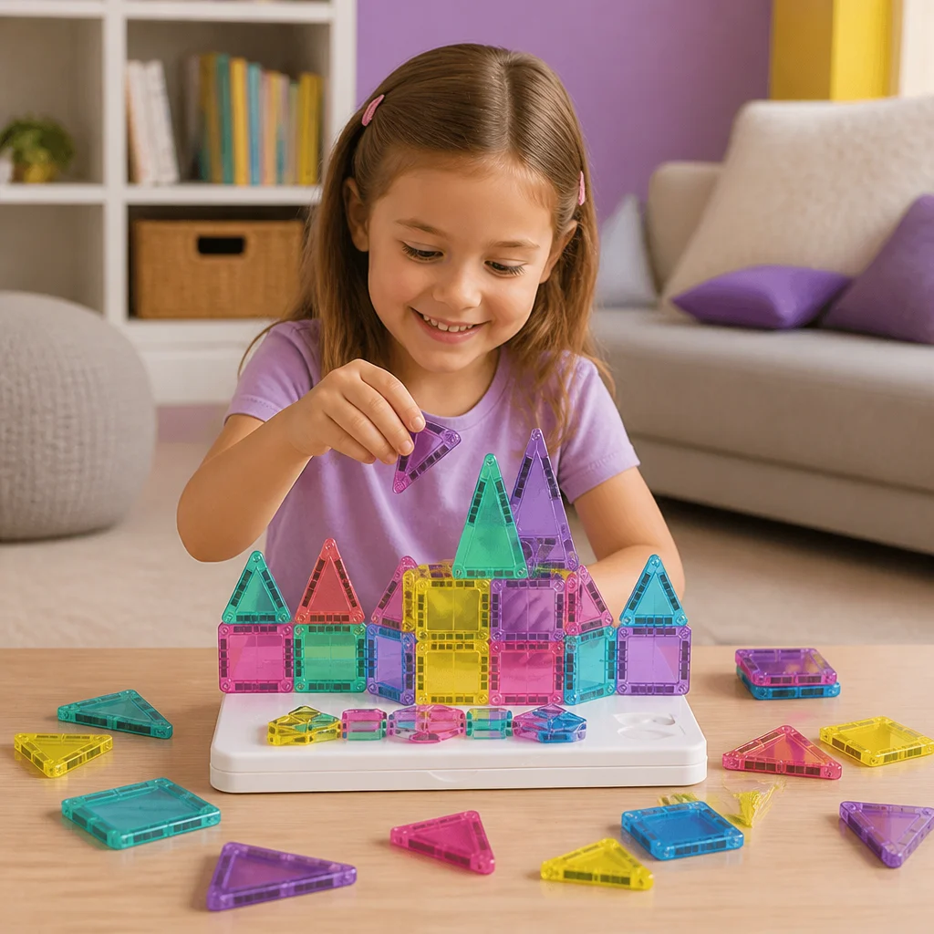 Compact Magnetic Tiles โ 40-Piece Montessori Travel Set