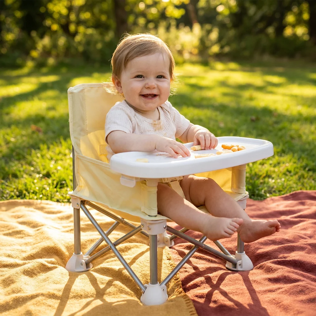 Foldable Baby Camping Chair with Tray for On the Go
