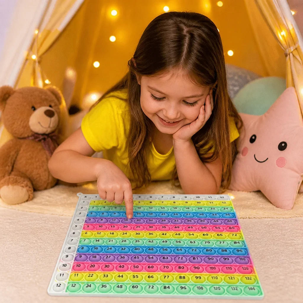 Rainbow Pop Math โ Multiplication Fidget Learning Toy