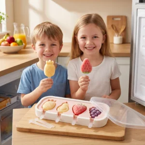 Silicone Popsicle Mold with Fruit Shapes for Homemade Ice Cream