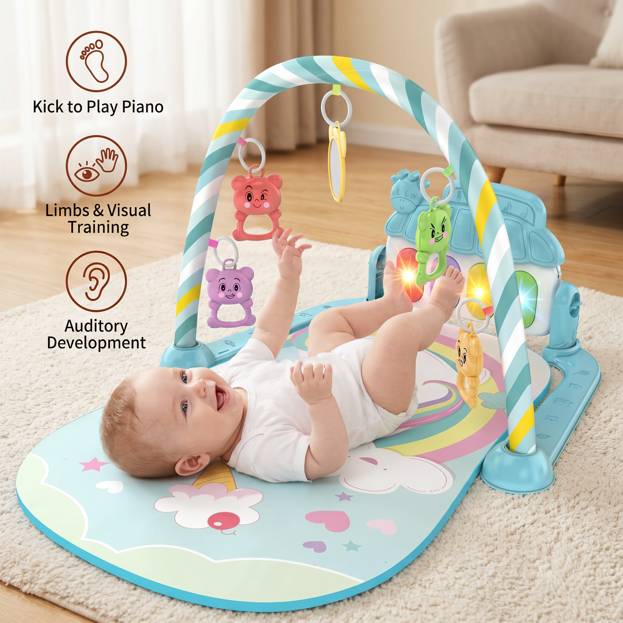 Musical Baby Pedal Piano for Limbs Coordination and Visual & Auditory Training - Image 5