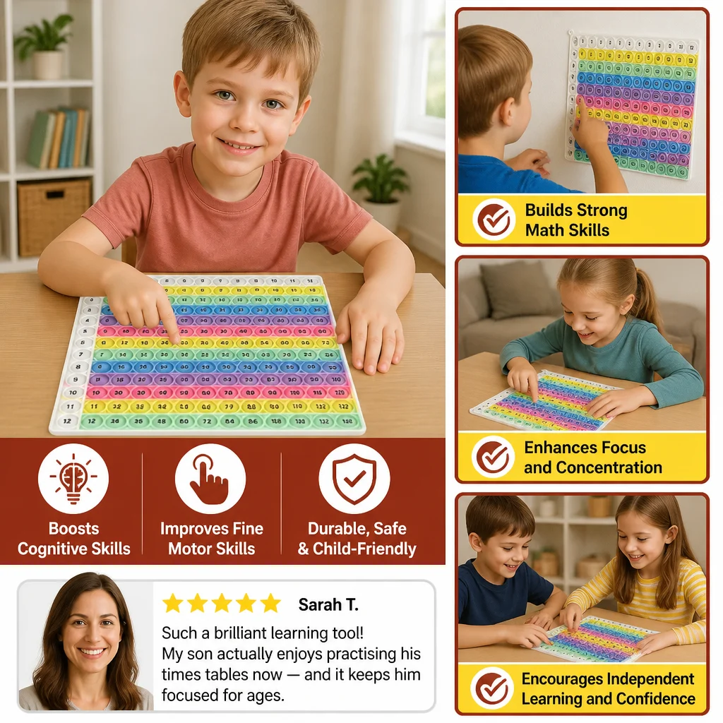 Rainbow Pop Math โ Multiplication Fidget Learning Toy