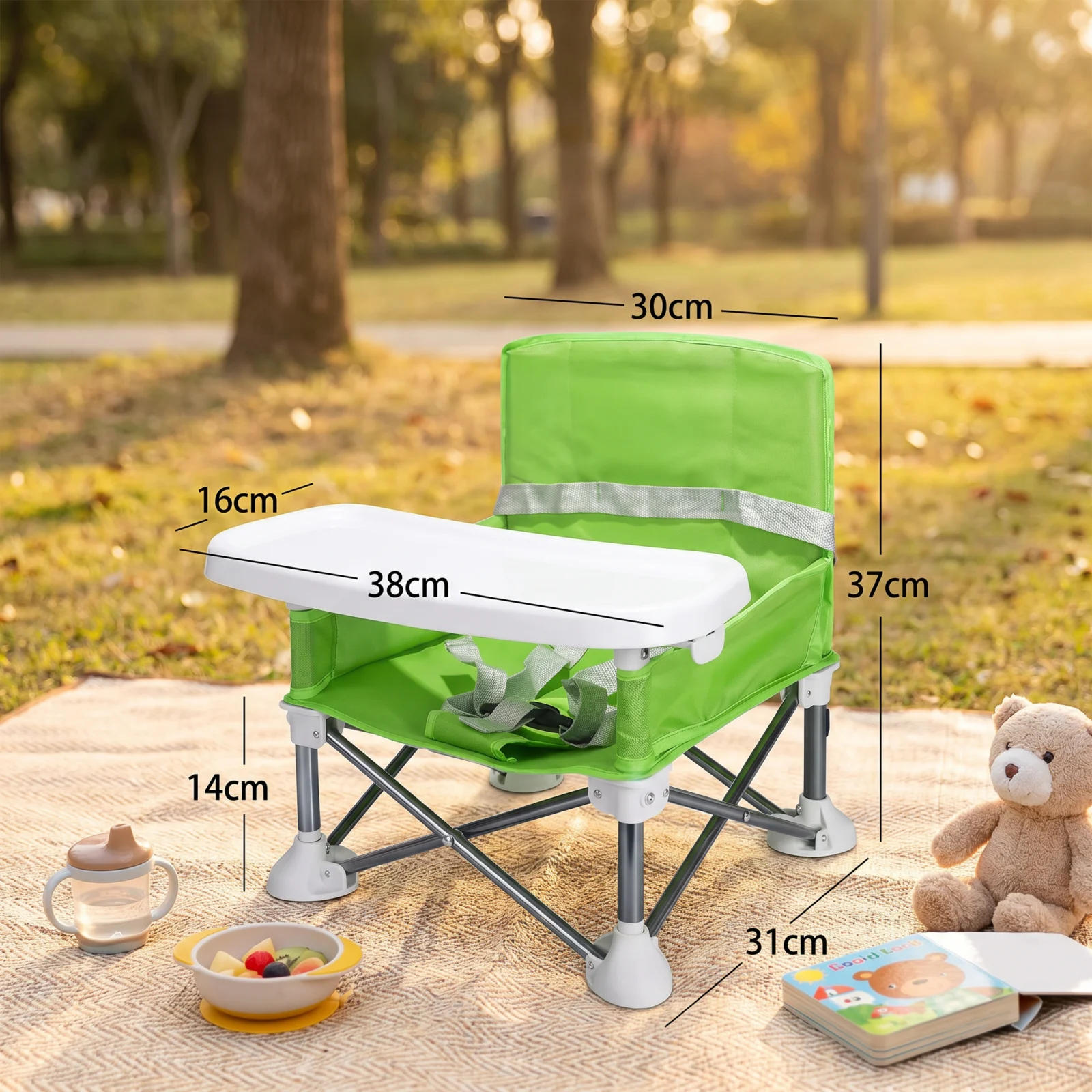 Foldable Baby Camping Chair with Tray for On the Go