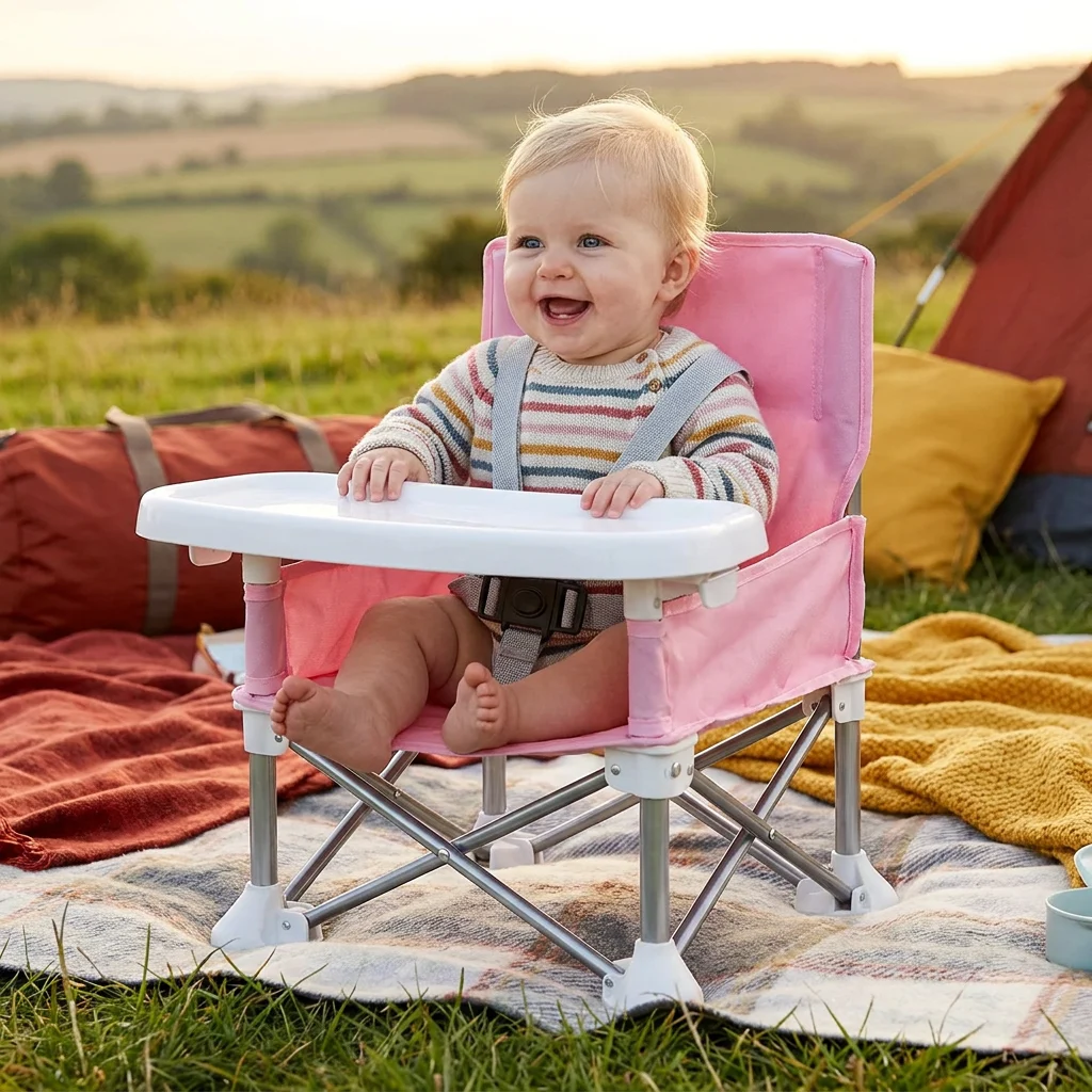 Foldable Baby Camping Chair with Tray for On the Go