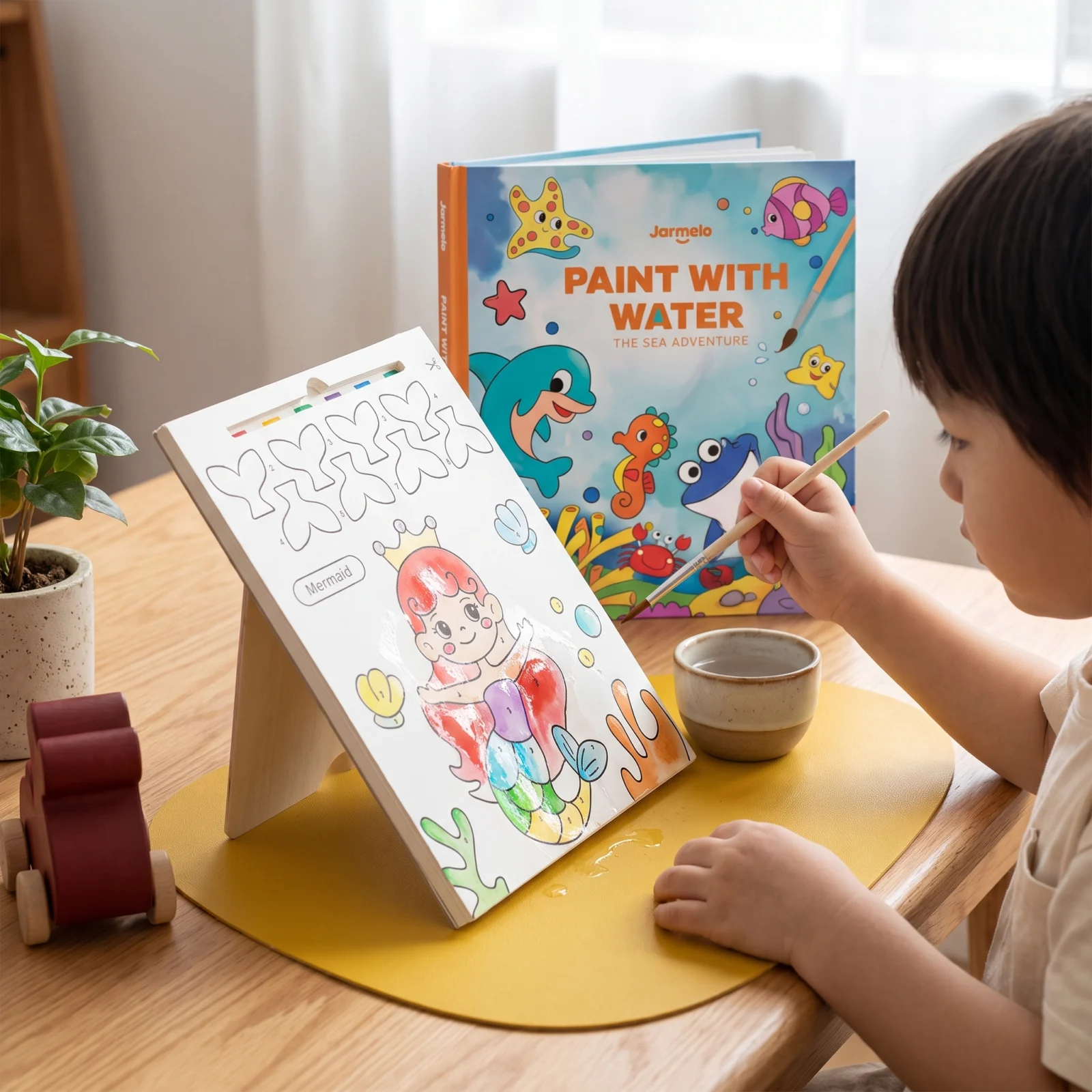 Watercolor Painting Book with Brush โ Mess-Free Paint with Water Fun