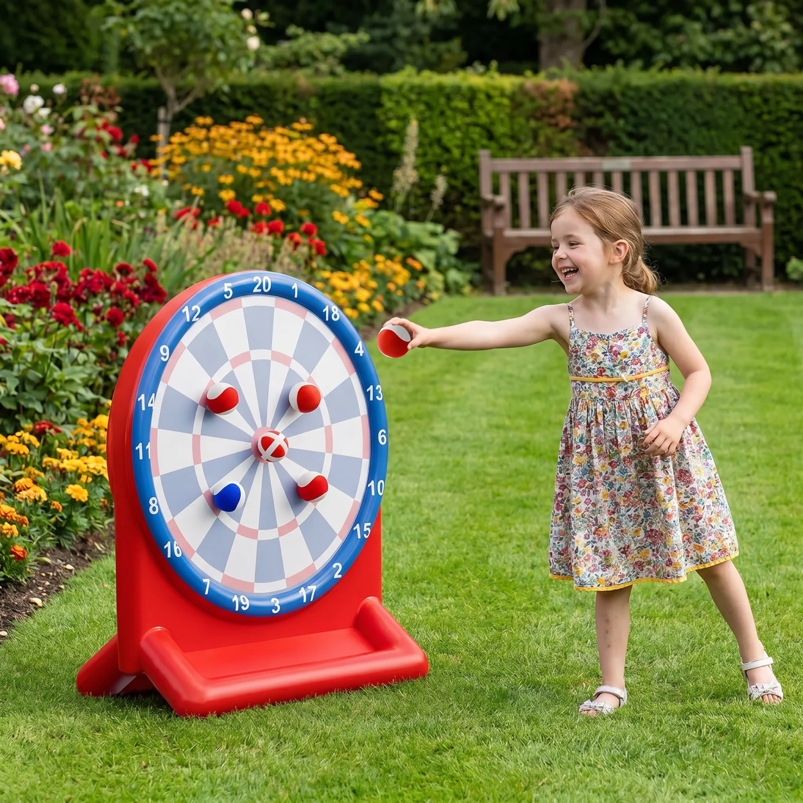 Inflatable Water Target Game with Darts – Outdoor Throwing Game for the Garden