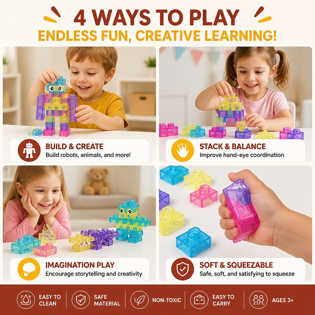 Magical Gummy Blocks, Soft Building Blocks for Children - Image 5