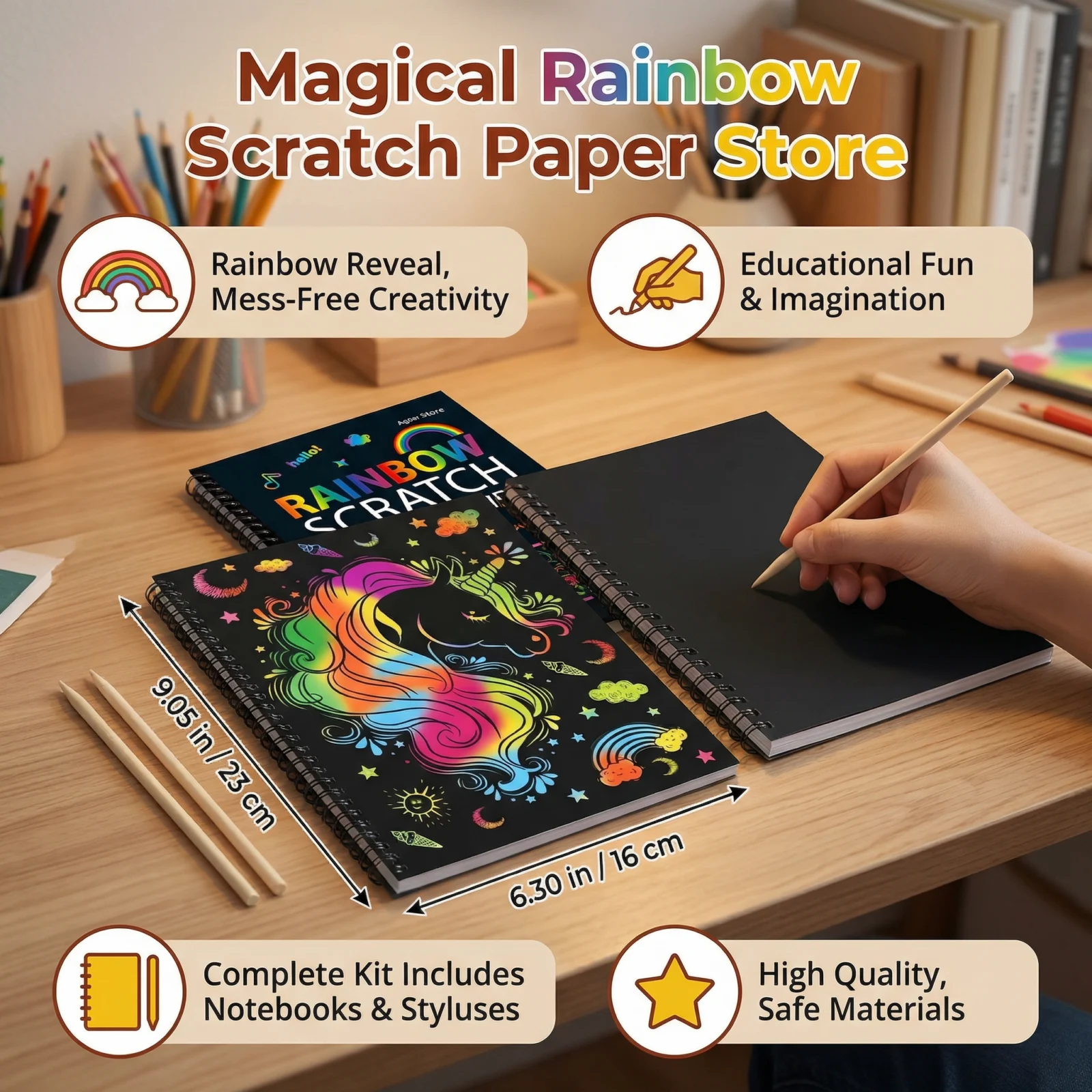 Magical Rainbow Scratch Paper
