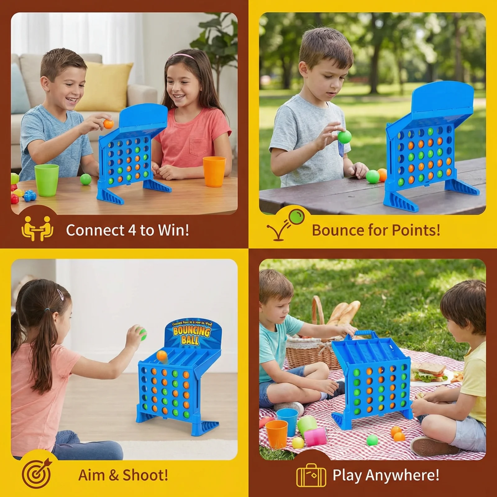 Four in a Row Target Shooting Game
