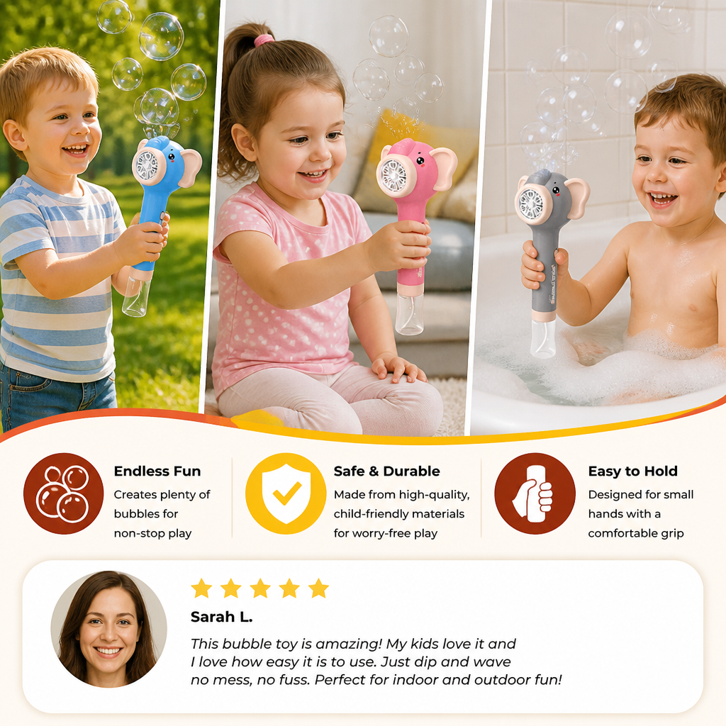 Elephant Bubble Stick Toy - Image 3